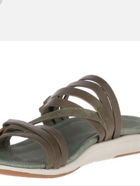 Merrell Kalari Shaw Slide Leather Strappy Sandals Olive Size 9 WOMENS